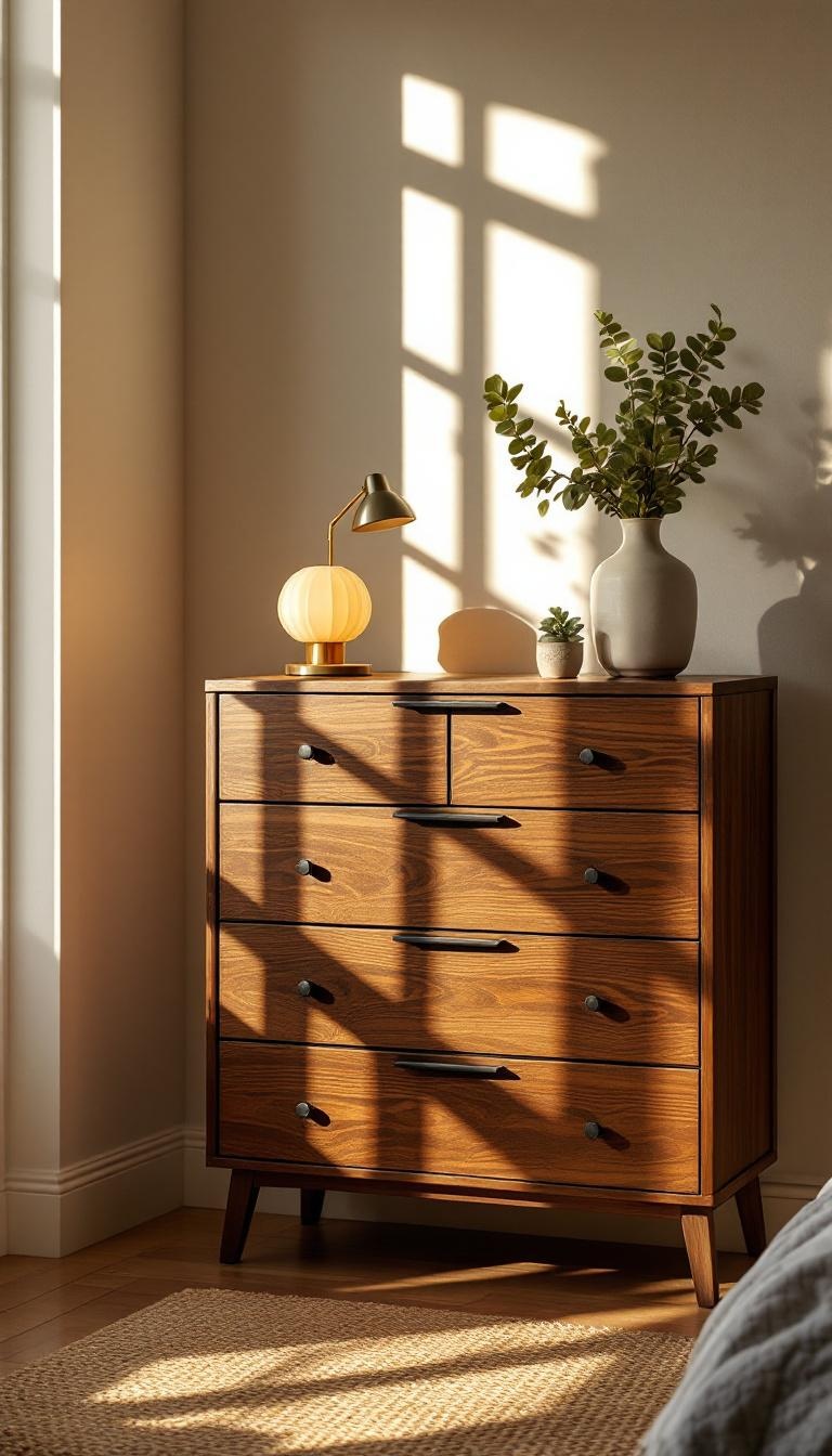 Classic dresser in golden hour light