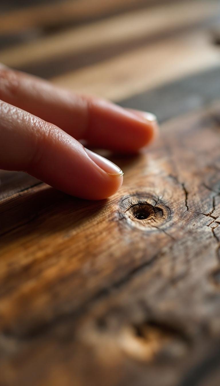 Macro shot of pine wood grain on dresser